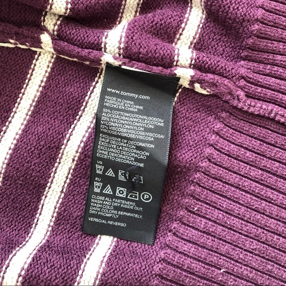 Tommy Hilfiger Thick Purple Gray Cardigan - Picture 3 of 5
